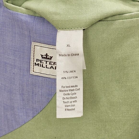 Peter Millar Sport Coat Jacket Men’s XL Blazer Green 2 Button Linen Preppy - Picture 10 of 13